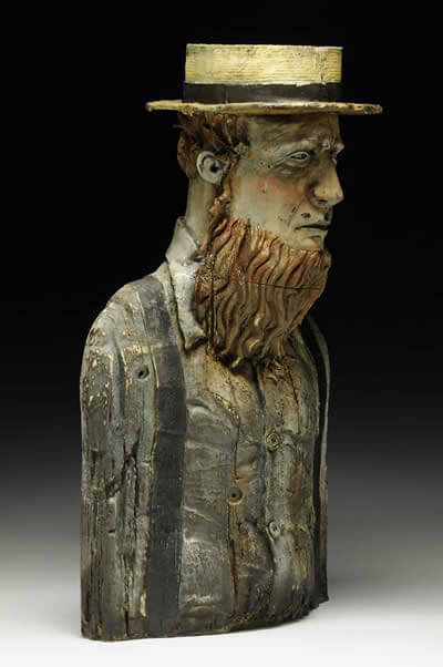 Farmer Ceramic Sculpture Bust