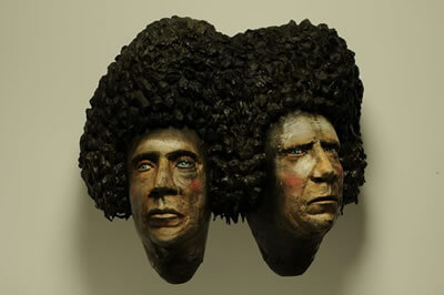 Ceramic Sculpture Joined Heads